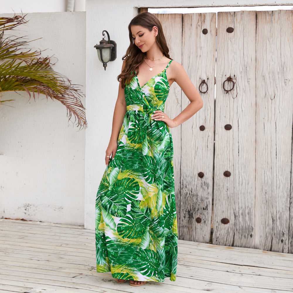 Flowers Long Dress Summer Swing Holiday Beach Dress